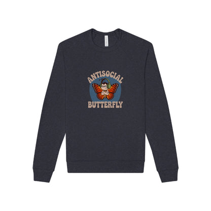Antisocial Butterfly (Male) — Retro Workout Sweatshirt (Dark)