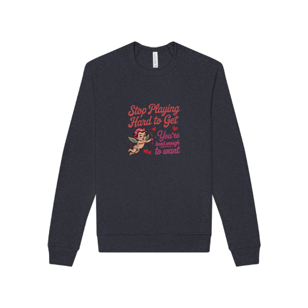 Stop Playing Hard to Get — Retro Cupid Sweatshirt (Dark)