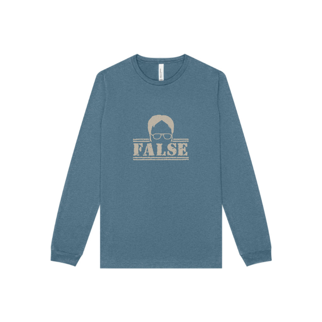 Dwight Schrute FALSE —  The Office-Inspired Long Sleeve (Dark)