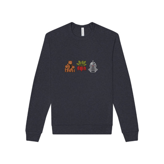 Bears, Beets, Battlestar (Icons) — Retro Sweatshirt (Dark)