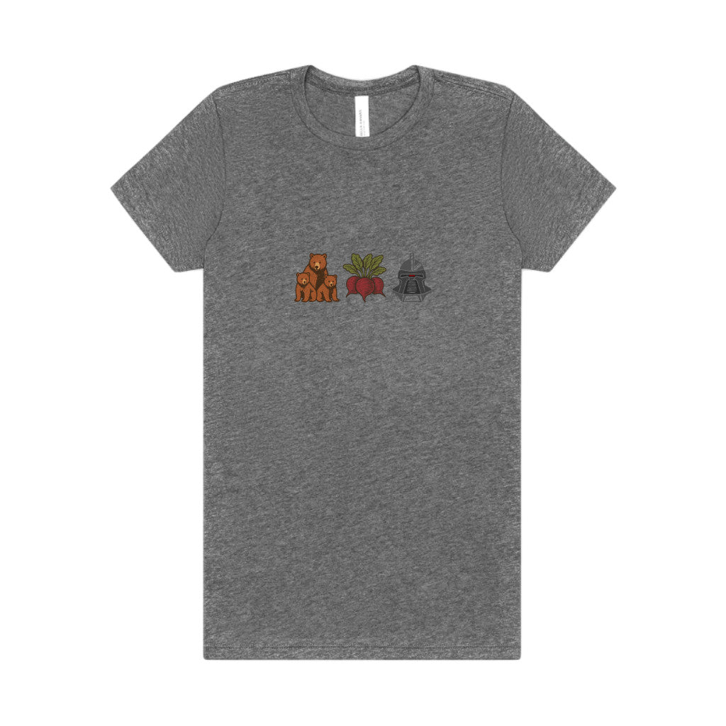 Bears, Beets, Battlestar (Icons) — Retro Women's Tee (Light)