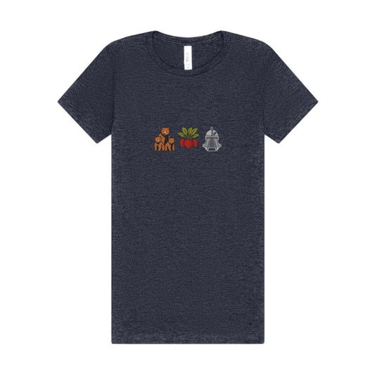 Bears, Beets, Battlestar (Icons) — Retro Women's Tee (Dark)