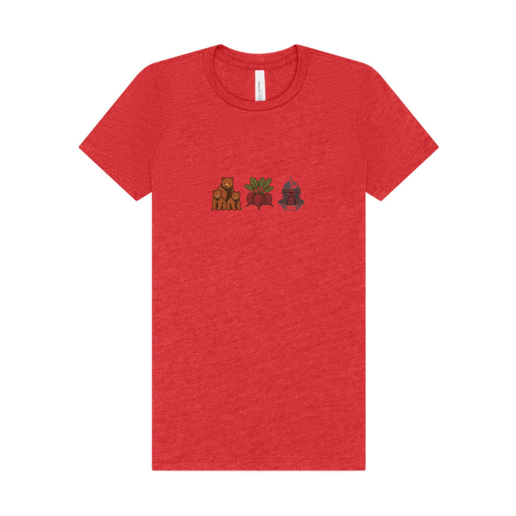 Bears, Beets, Battlestar (Icons) — Retro Women's Tee (Light)