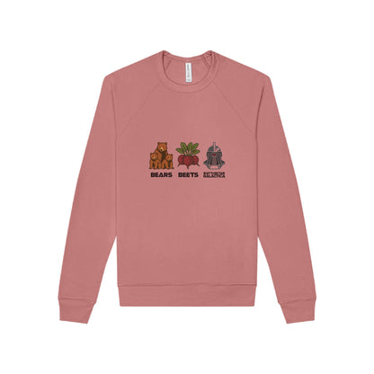Bears, Beets, Battlestar (Captions) — Retro Sweatshirt (Light)