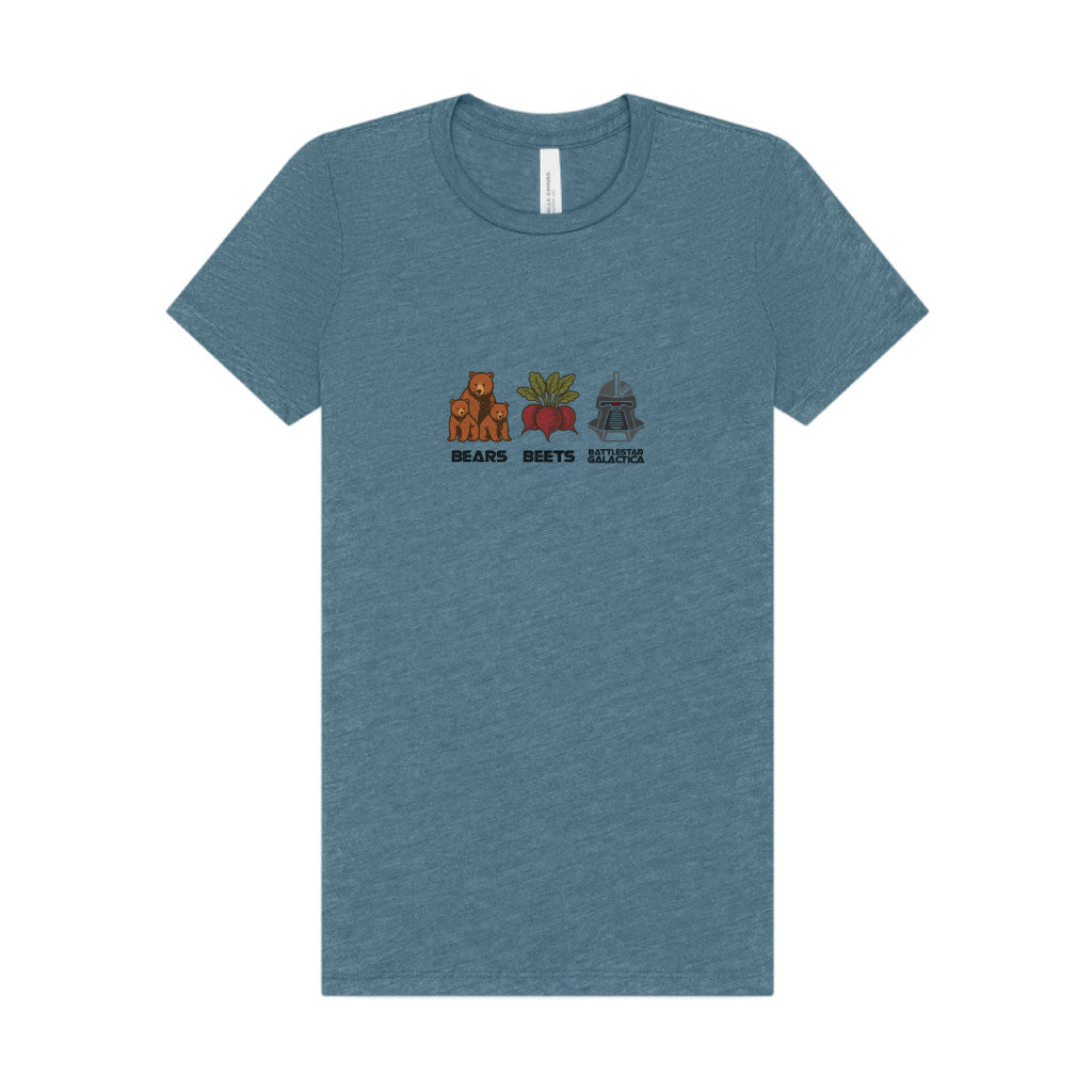 Bears, Beets, Battlestar (Captions) — Retro Women's Tee (Light)