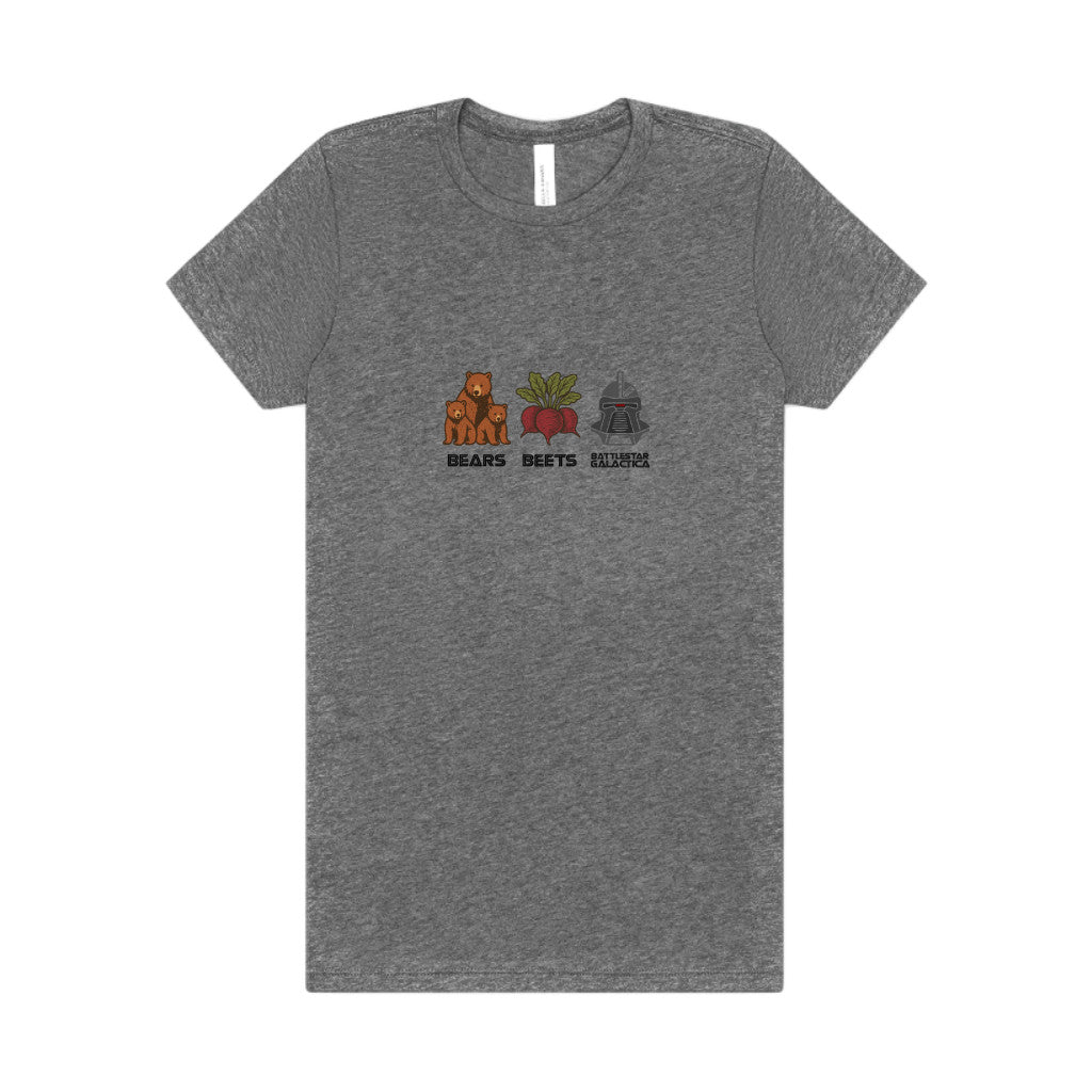 Bears, Beets, Battlestar (Captions) — Retro Women's Tee (Light)