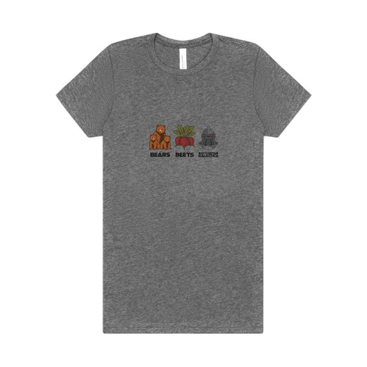 Bears, Beets, Battlestar (Captions) — Retro Women's Tee (Light)