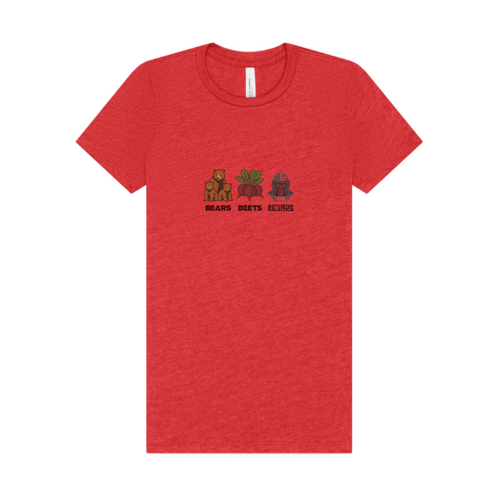 Bears, Beets, Battlestar (Captions) — Retro Women's Tee (Light)