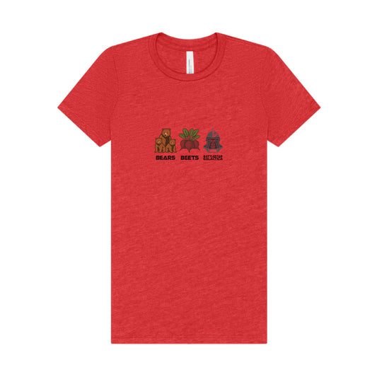 Bears, Beets, Battlestar (Captions) — Retro Women's Tee (Light)