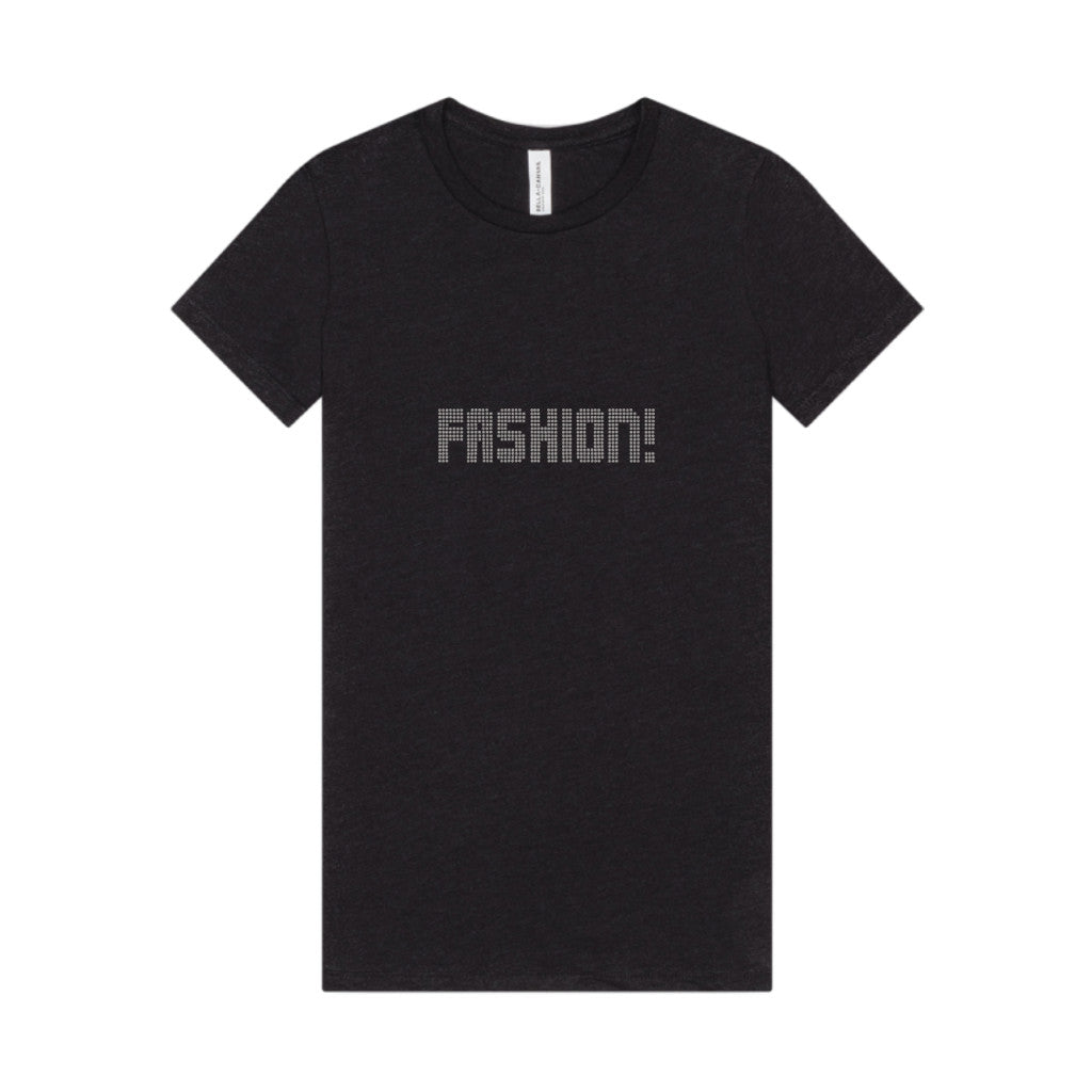 FASHION! — Psych Faux Rhinestones Women's Tee (Dark)