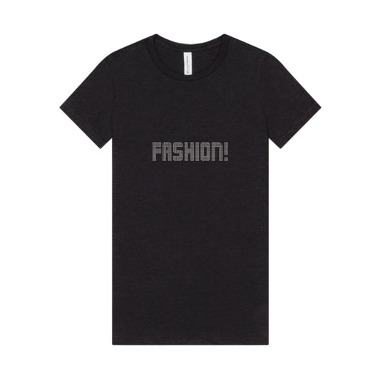 FASHION! — Psych Faux Rhinestones Women's Tee (Dark)