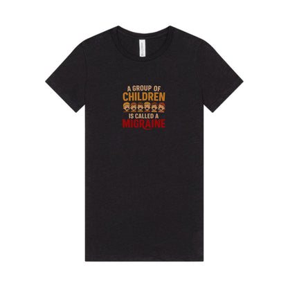 A Group of Children Is Called a Migraine — Retro Women's Tee (Dark)