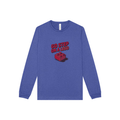 Go Step on a LEGO — Red Plastic Brick Retro Long Sleeve (Dark)