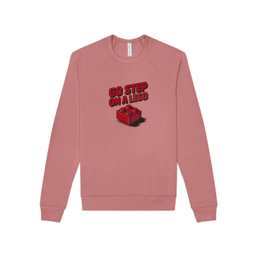 Go Step on a LEGO — Red Plastic Brick Retro Sweatshirt (Light)