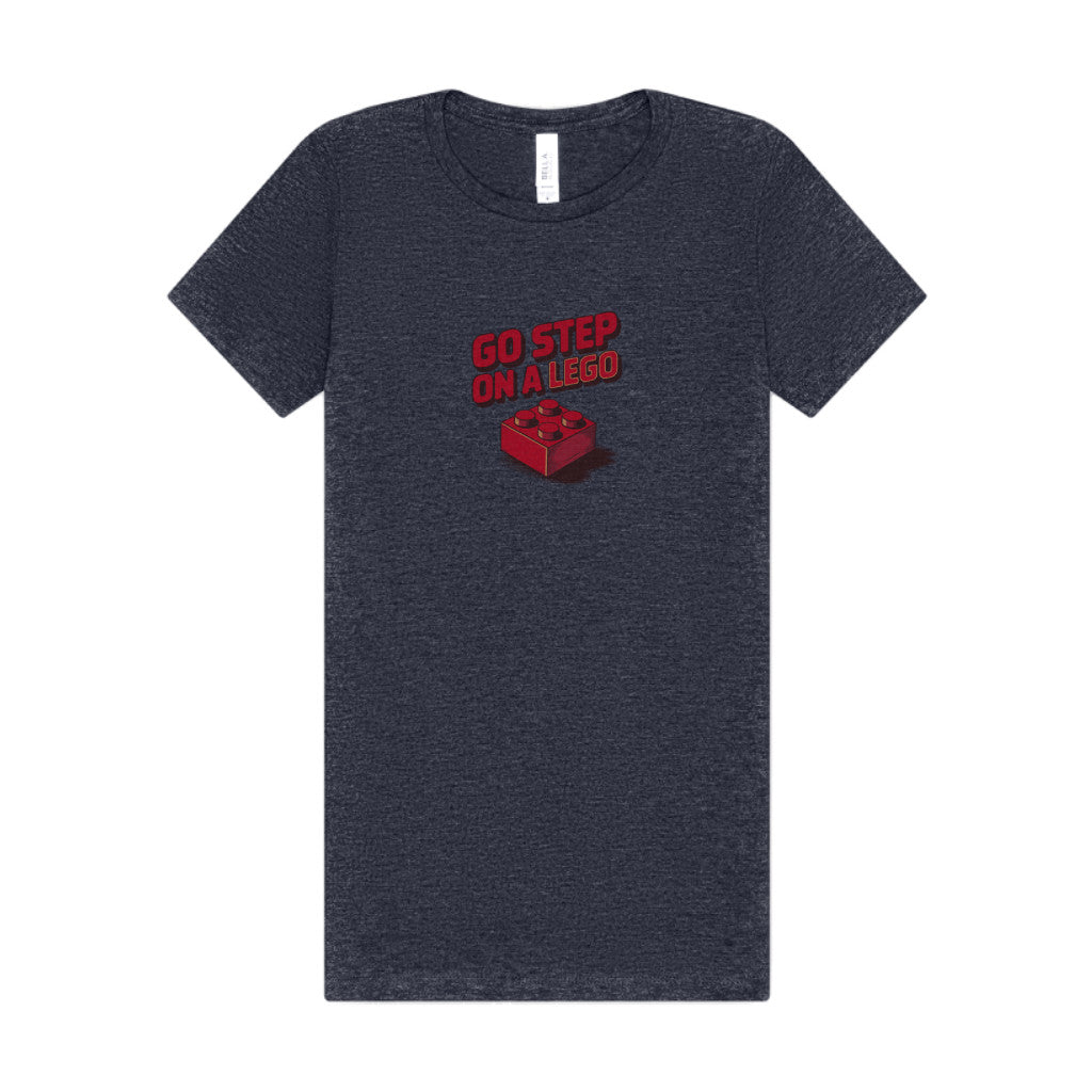 Go Step on a LEGO — Red Plastic Brick Retro Women's Tee (Dark)