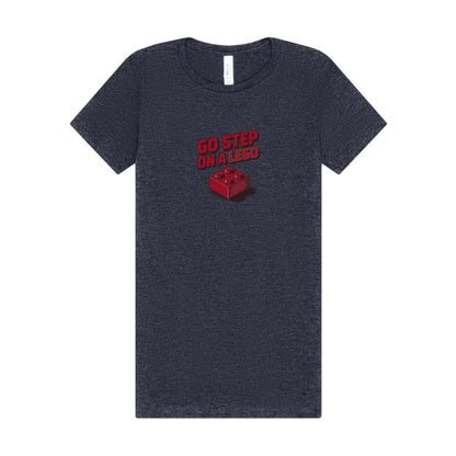 Go Step on a LEGO — Red Plastic Brick Retro Women's Tee (Dark)