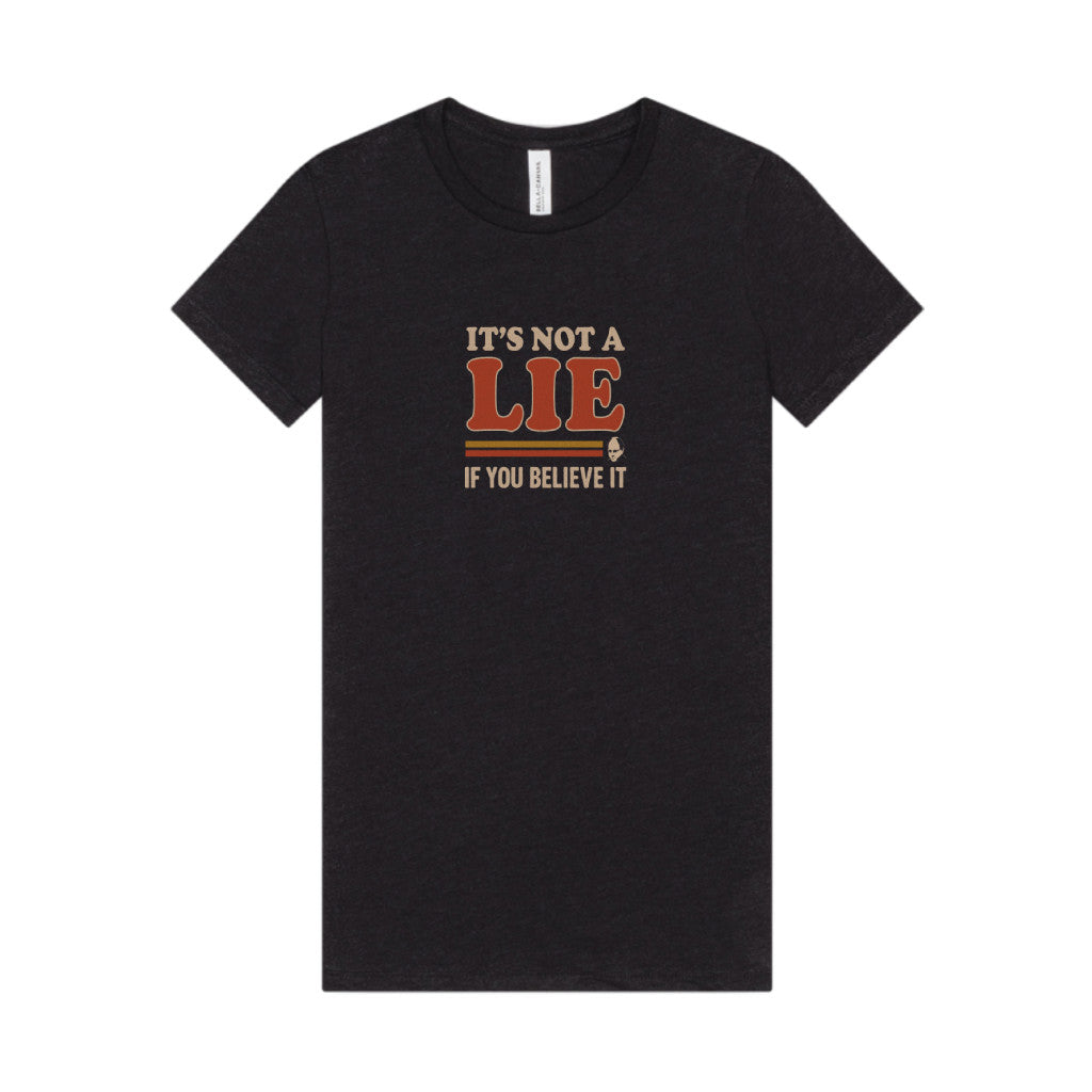 It’s Not a Lie, If You Believe It — George Costanza Retro Women's Tee (Dark)