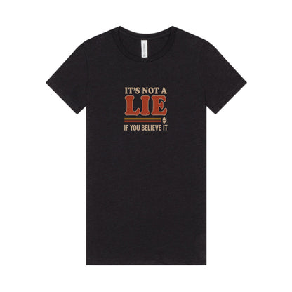 It’s Not a Lie, If You Believe It — George Costanza Retro Women's Tee (Dark)
