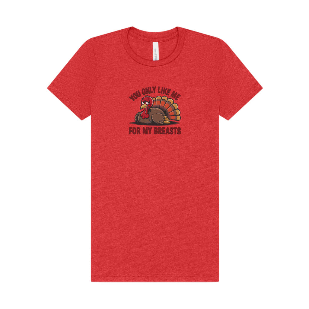 You Only Like Me for My Breasts — Thanksgiving Women's Tee (Light)