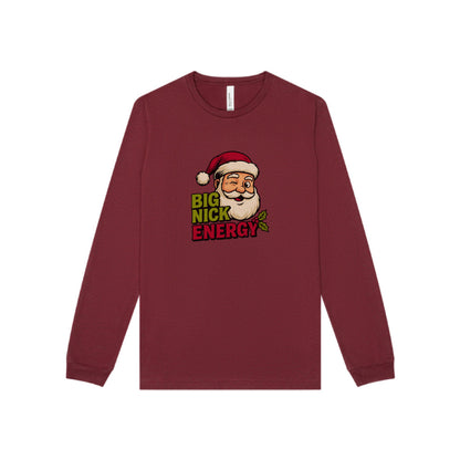 Big Nick Energy — Retro Santa Christmas Long Sleeve (Dark)