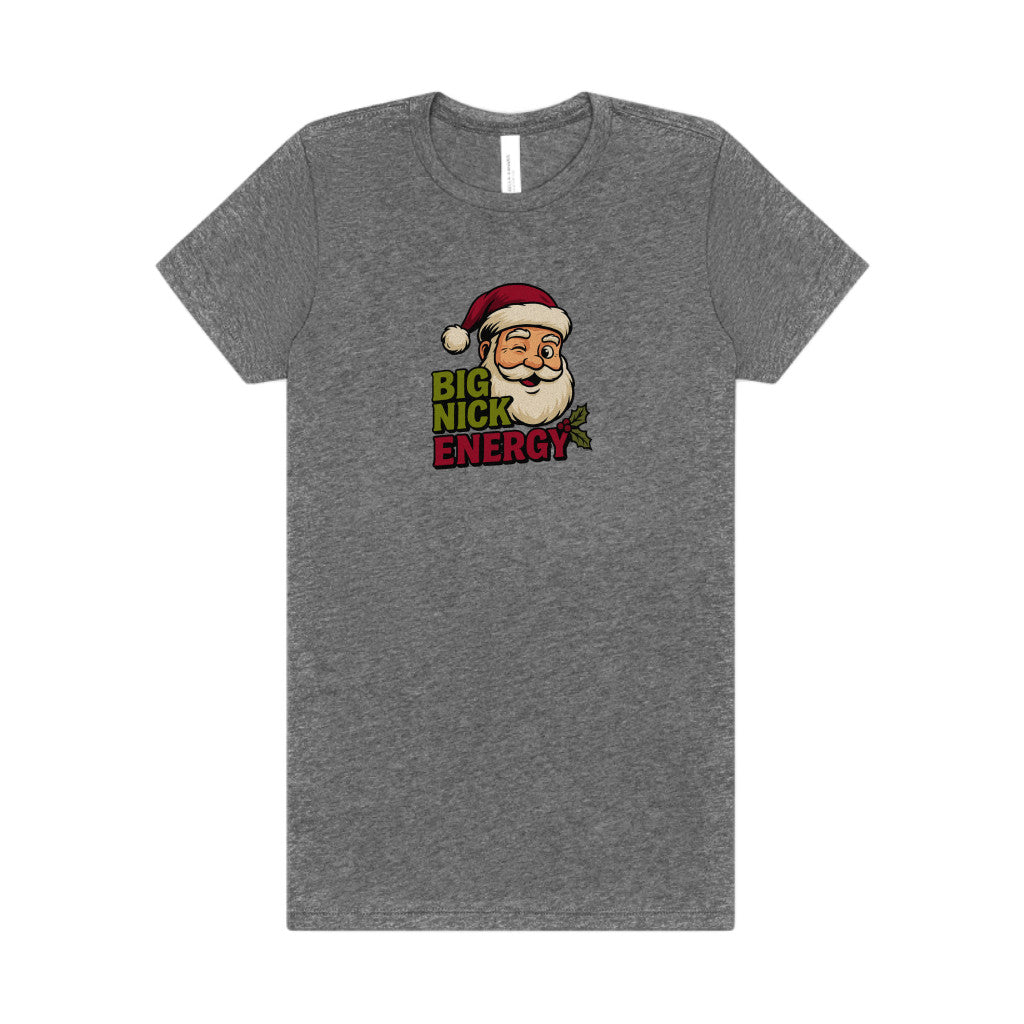Big Nick Energy — Retro Santa Christmas Women's Tee (Light)