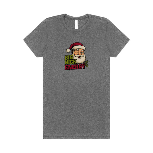 Big Nick Energy — Retro Santa Christmas Women's Tee (Light)