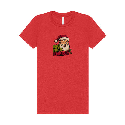Big Nick Energy — Retro Santa Christmas Women's Tee (Light)
