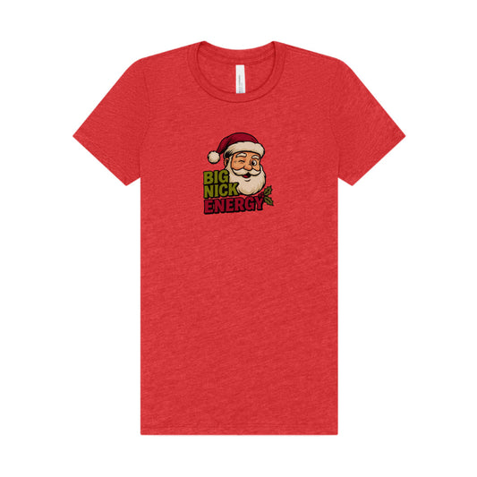 Big Nick Energy — Retro Santa Christmas Women's Tee (Light)