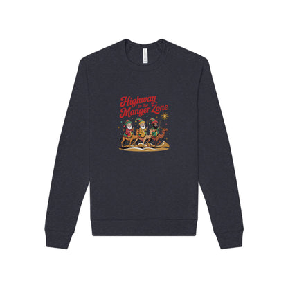 Highway to the Manger Zone — Top Gun-Inspired Christmas Sweatshirt (Dark)