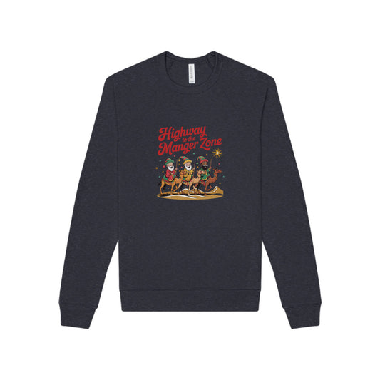 Highway to the Manger Zone — Top Gun-Inspired Christmas Sweatshirt (Dark)