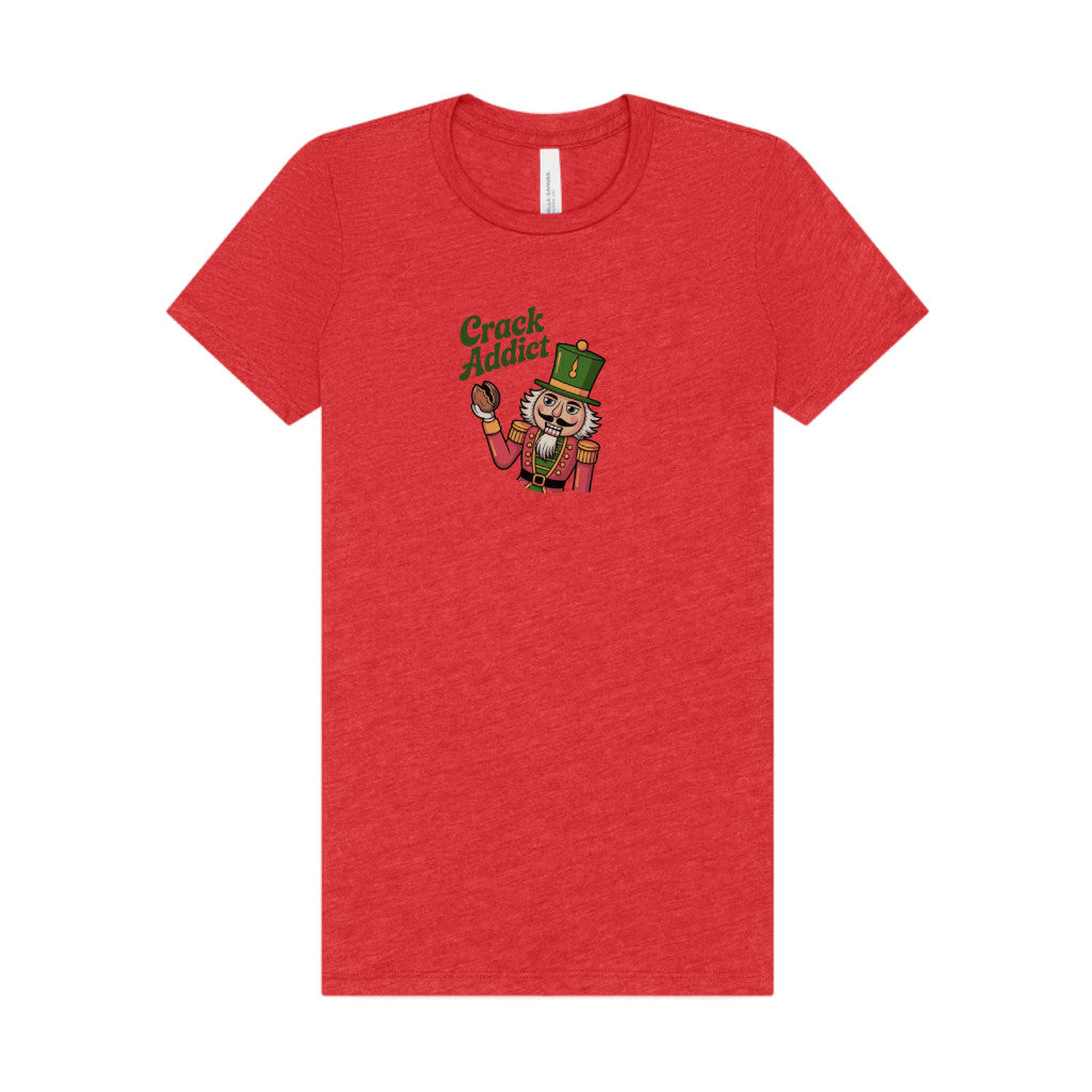 Crack Addict Nutcracker — Vintage Christmas Women's Tee (Light)