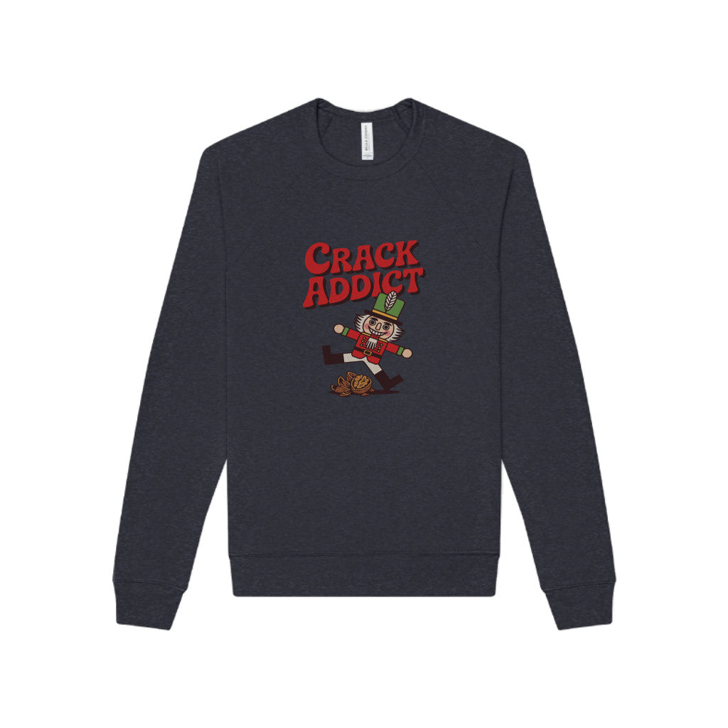 Crack Addict Nutcracker (Unhinged Remix) — Retro Sweatshirt (Dark)