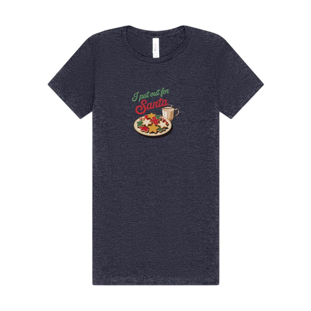 I Put Out for Santa — Retro Christmas Cookies Women's Tee (Dark)