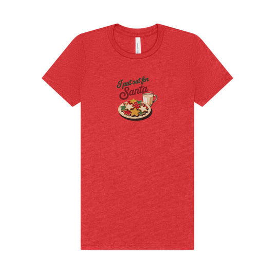 I Put Out for Santa — Retro Christmas Cookies Women's Tee (Light)