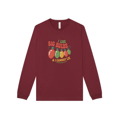 I Like Big Bulbs and I Cannot Lie — Christmas Lights Retro Long Sleeve (Dark)