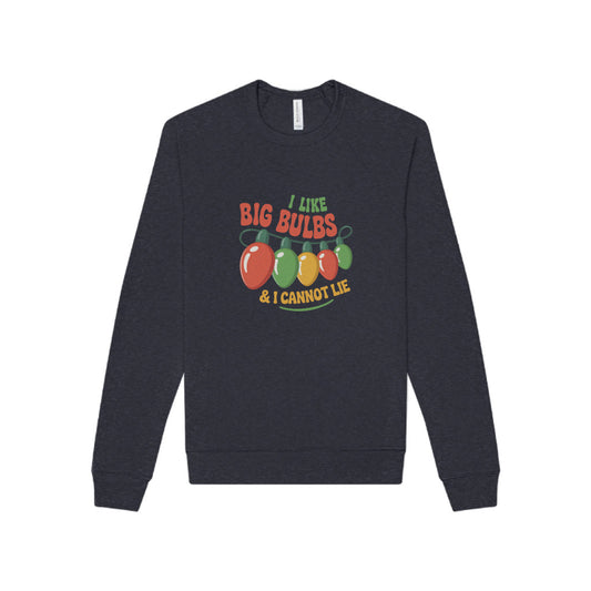I Like Big Bulbs and I Cannot Lie — Christmas Lights Retro Sweatshirt (Dark)