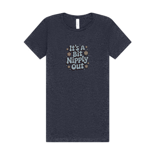 It's a Bit Nipply Out — Christmas Vacation Retro Women's Tee (Dark)